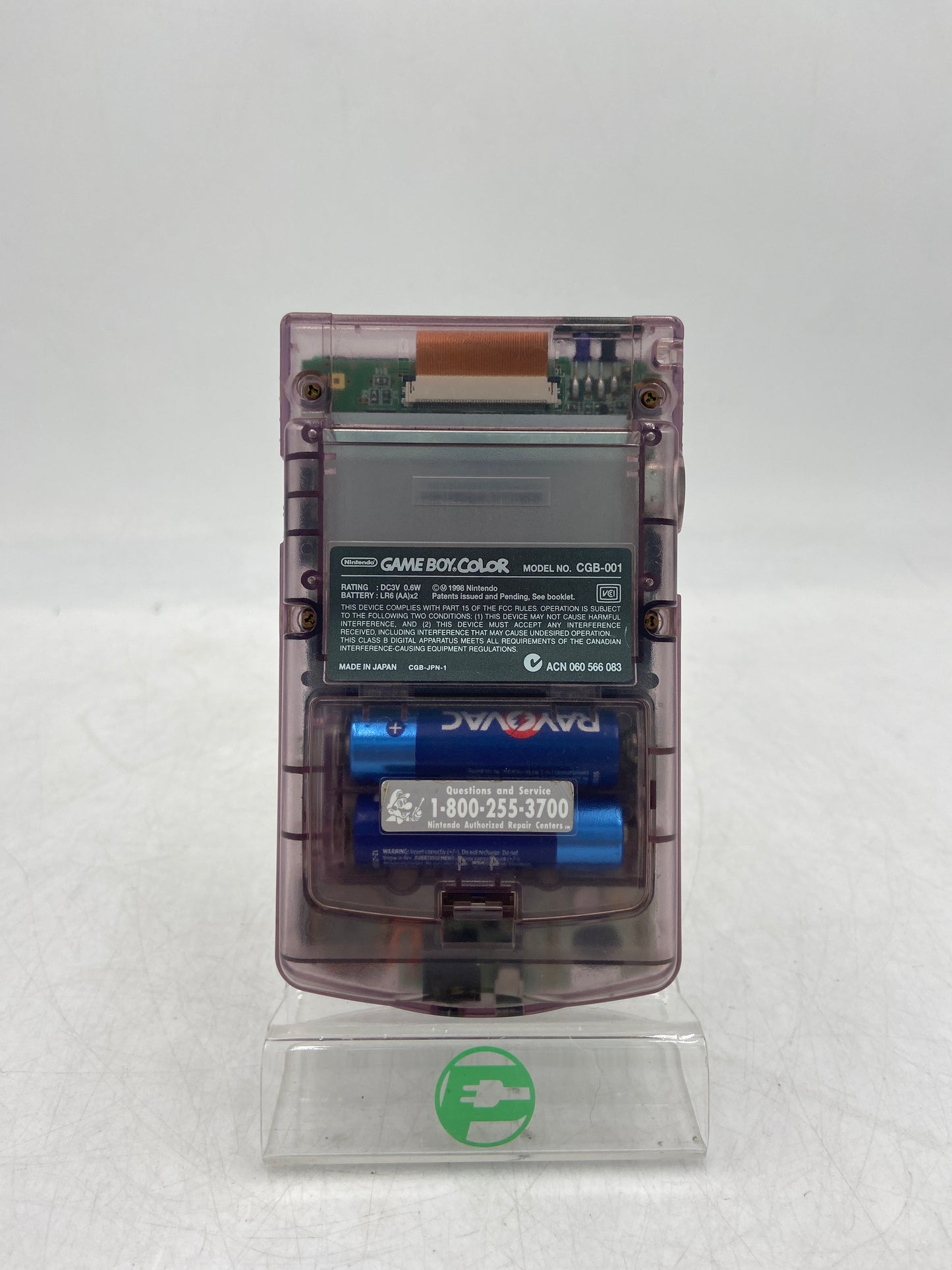 Nintendo Gameboy Color Handheld Video Game System CGB-001 Transparent Purple