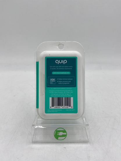 New QUIP 360 OSCILLATING BRUSH HEAD 2 PACK Electric Toothbrush Head 920-00277