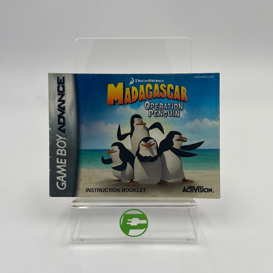 Madagascar: Operation Penguin (Nintendo GameBoy Advance, 2005) Manual Only