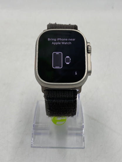 Unlocked Apple Watch Ultra 49MM Natural Titanium Gray Nylon Band