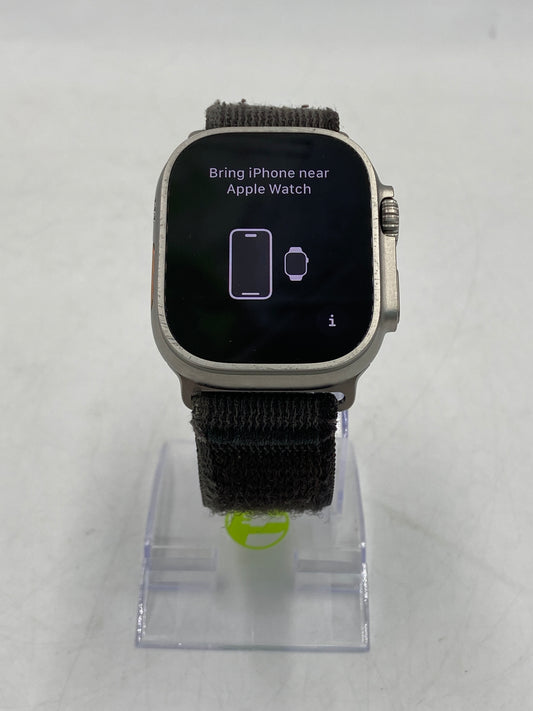 Unlocked Apple Watch Ultra 49MM Natural Titanium Gray Nylon Band