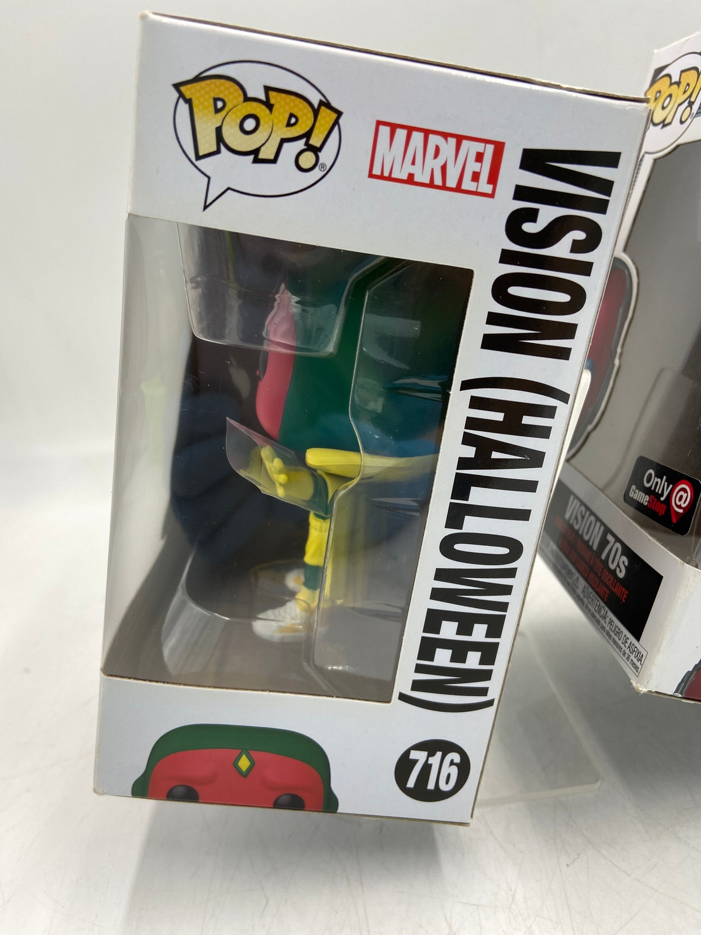 New Funko POP! Lot of 2 - Marvel Vision (Halloween) & Vision 70's Vinyl Action Figure 716718