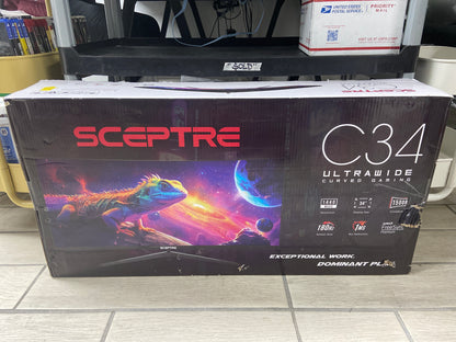 New Sceptre 34" XB273 WQHD IPS 180Hz Ultra Wide Curved Gaming Monitor