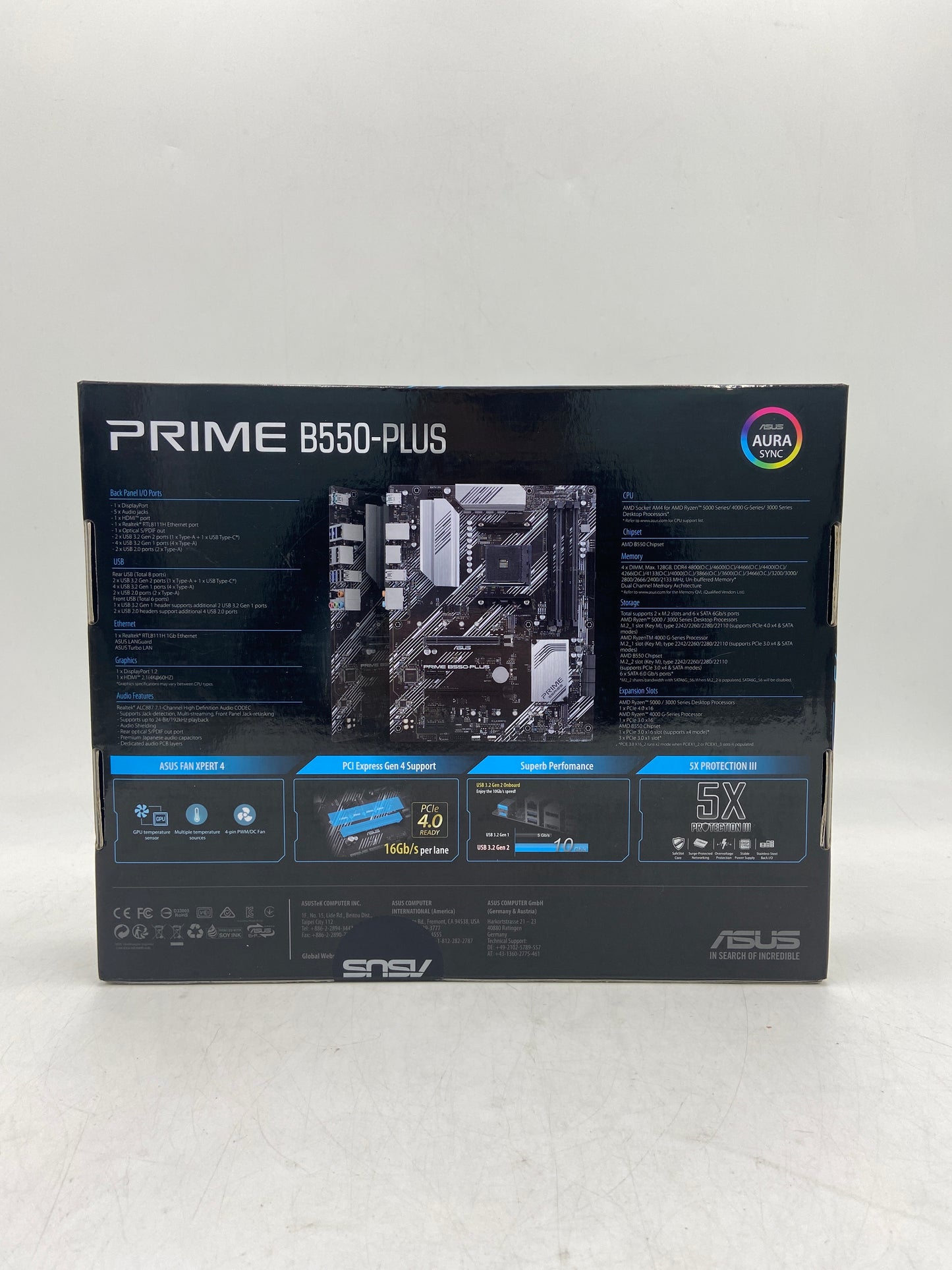 New Asus PRIME B550-PLUS 90MB14U0MVAAY0 Motherboard