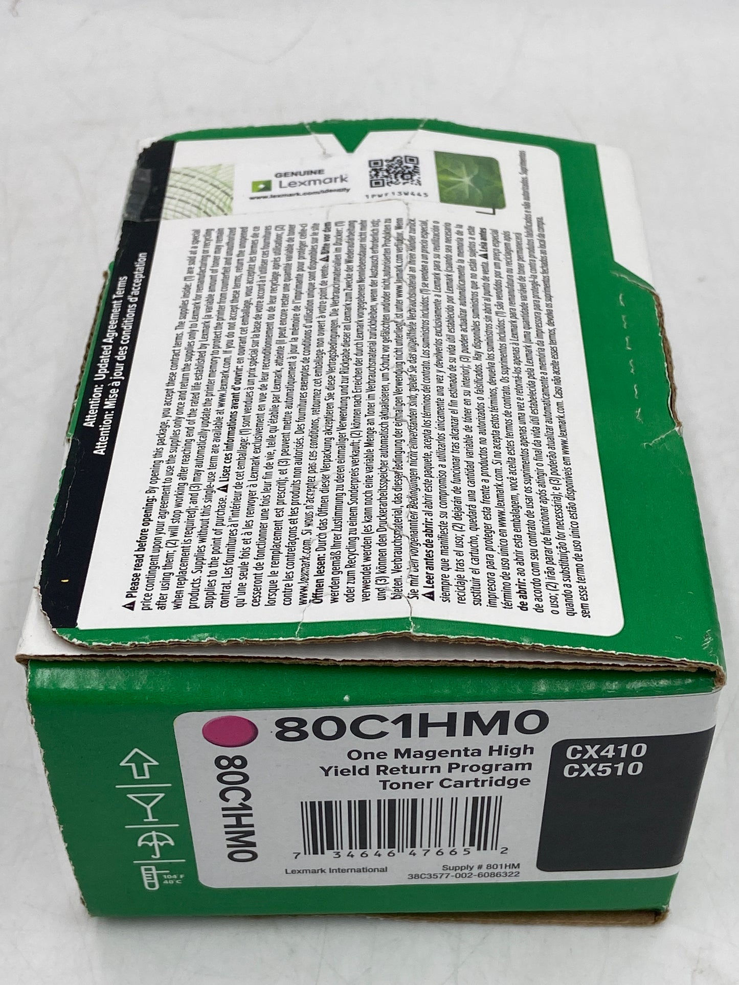 New Lexmark 80C1HM0 801HM Magenta Toner Cartridge