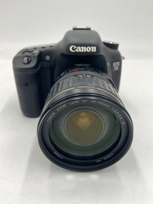 Canon EOS 7D EF/EF-S Mount 18.0MP Digital DSLR Camera with 28-135mm Lens, Charger, & Battery