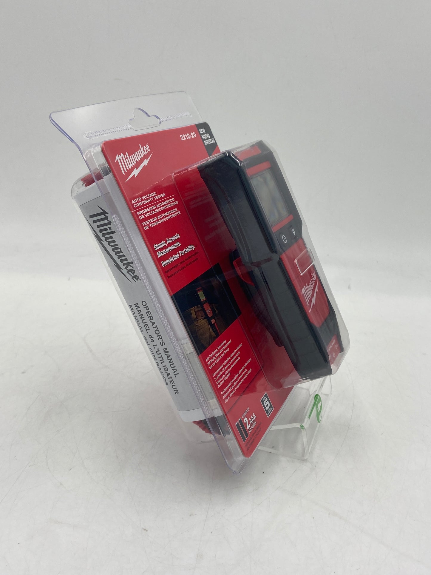 New Milwaukee 2212-20 2 AAA Batteries Auto Voltage/ Continuity Tester