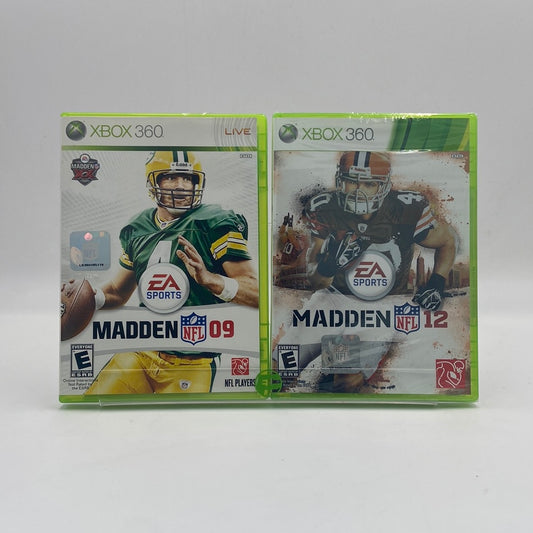 Pair of 2 Microsoft Xbox 360 Madden 09 & Madden 12