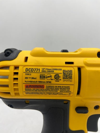 DeWalt DCD771 20V MAX 1/2" (13mm) Cordless Drill Driver Power Tool