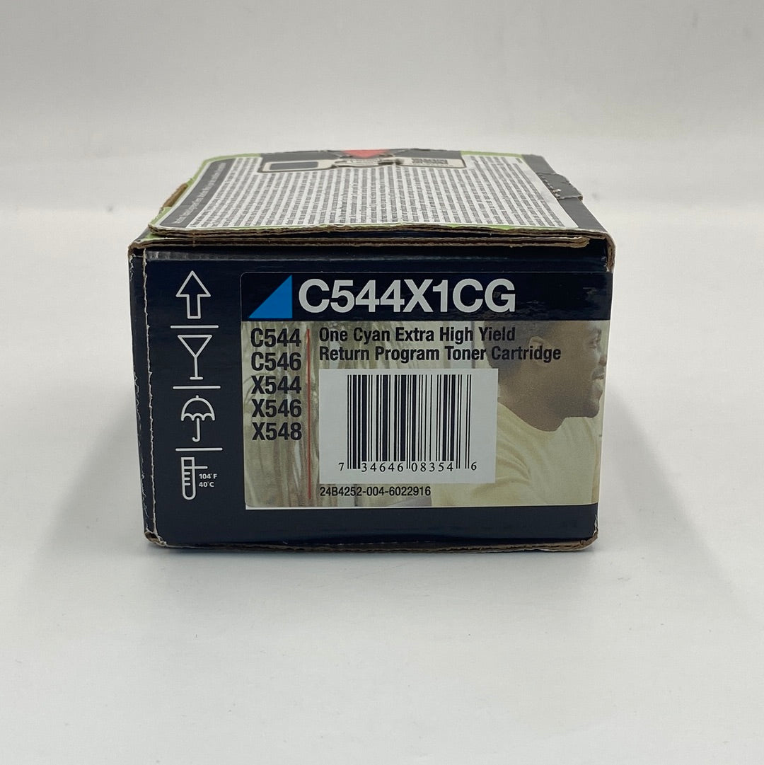 New Lexmark High Yield Toner Cartridge C544X1CG Cyan Ink Cartridge