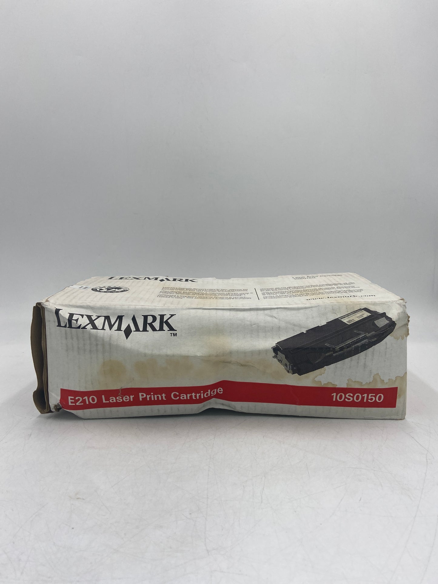 New Open Box Water Damaged Box Lexmark E210 Black Toner Print Cartridge 10S0150