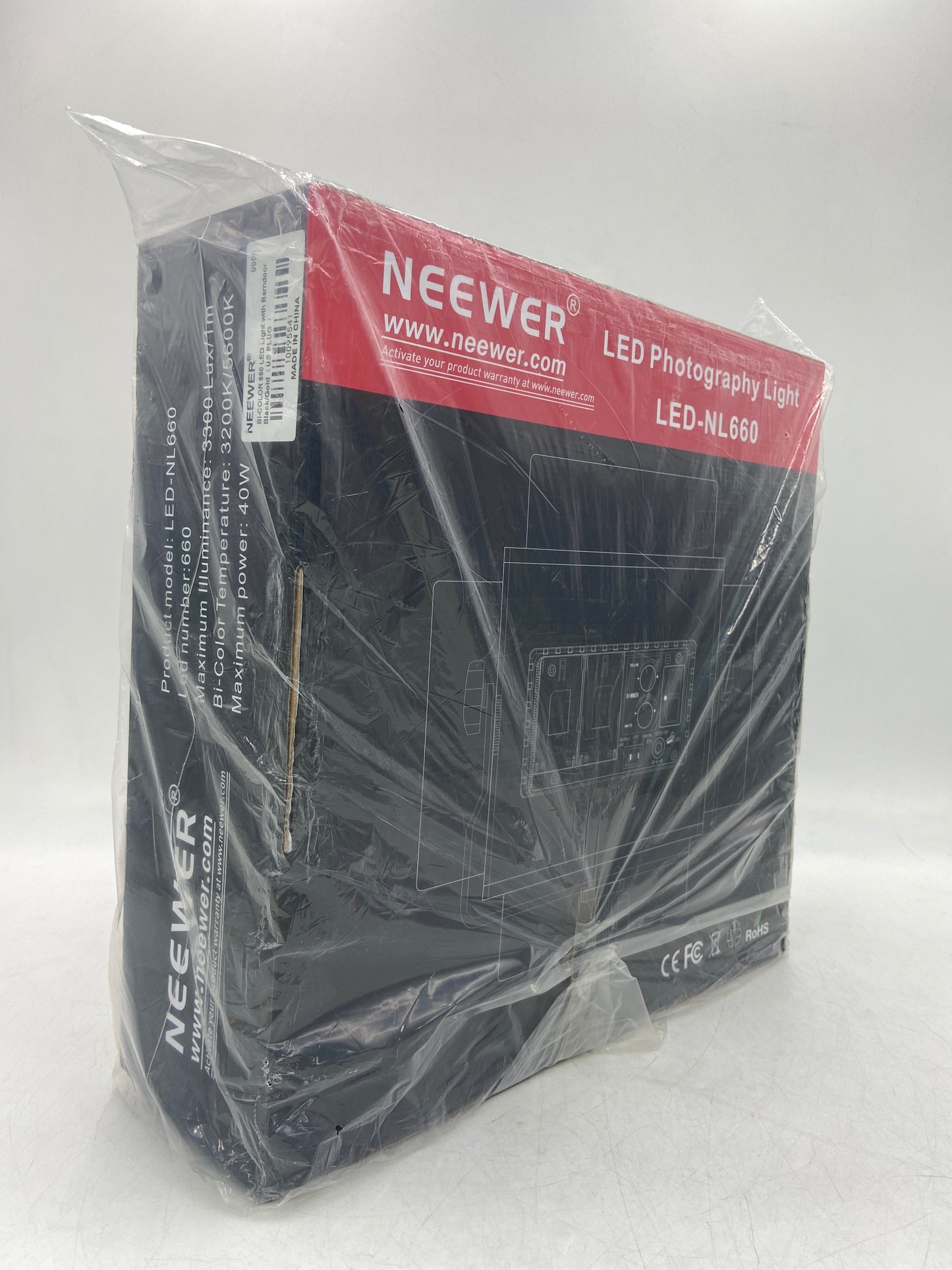 New Neewer BI-Color 660 Black/Gold LED Light with Barndoor 40W 3300 Lux/1m LED Photography Light LED-NL660
