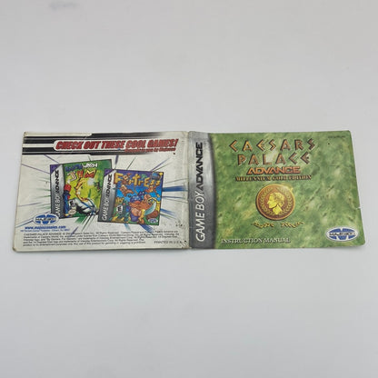 Caesars Palace Advance: Millennium Gold Edition (Nintendo GameBoy Advance) Manual Only