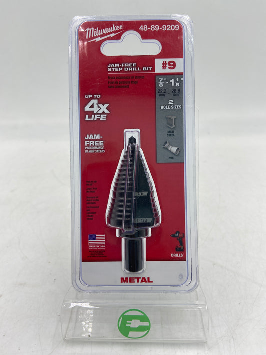 New Milwaukee Jam-Free Step Drill Bit #9 Drill Bit 48-89-9209