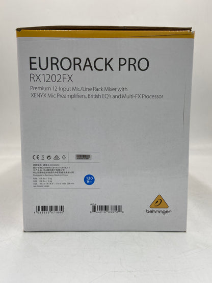 New Behringer Eurorack PRO Premium 12-Input Mic/Line Rack Mixer RX1202FX