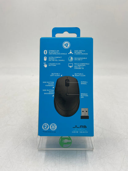New JLAB Go Charge Mouse Multi-Device Compact Wireless Black Mouse MGOCHRGMSRBLK124