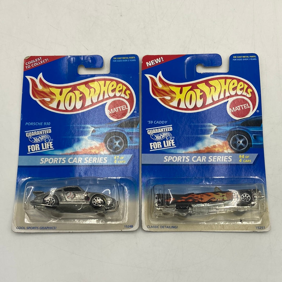 New Hot Wheels Mattel Sports Car Series Porsche 930 1/4 '59 Caddy 4/4