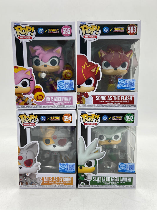 New Funko Pop DC X SONIC Set of 4 Collectible Vinyl Figure
