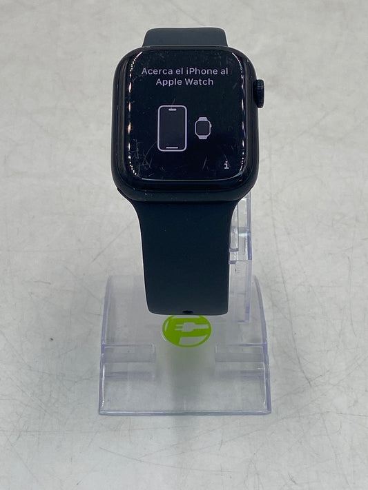 Unlocked Apple Watch Series 7 45MM Black Aluminum Midnight Sport Band A2477