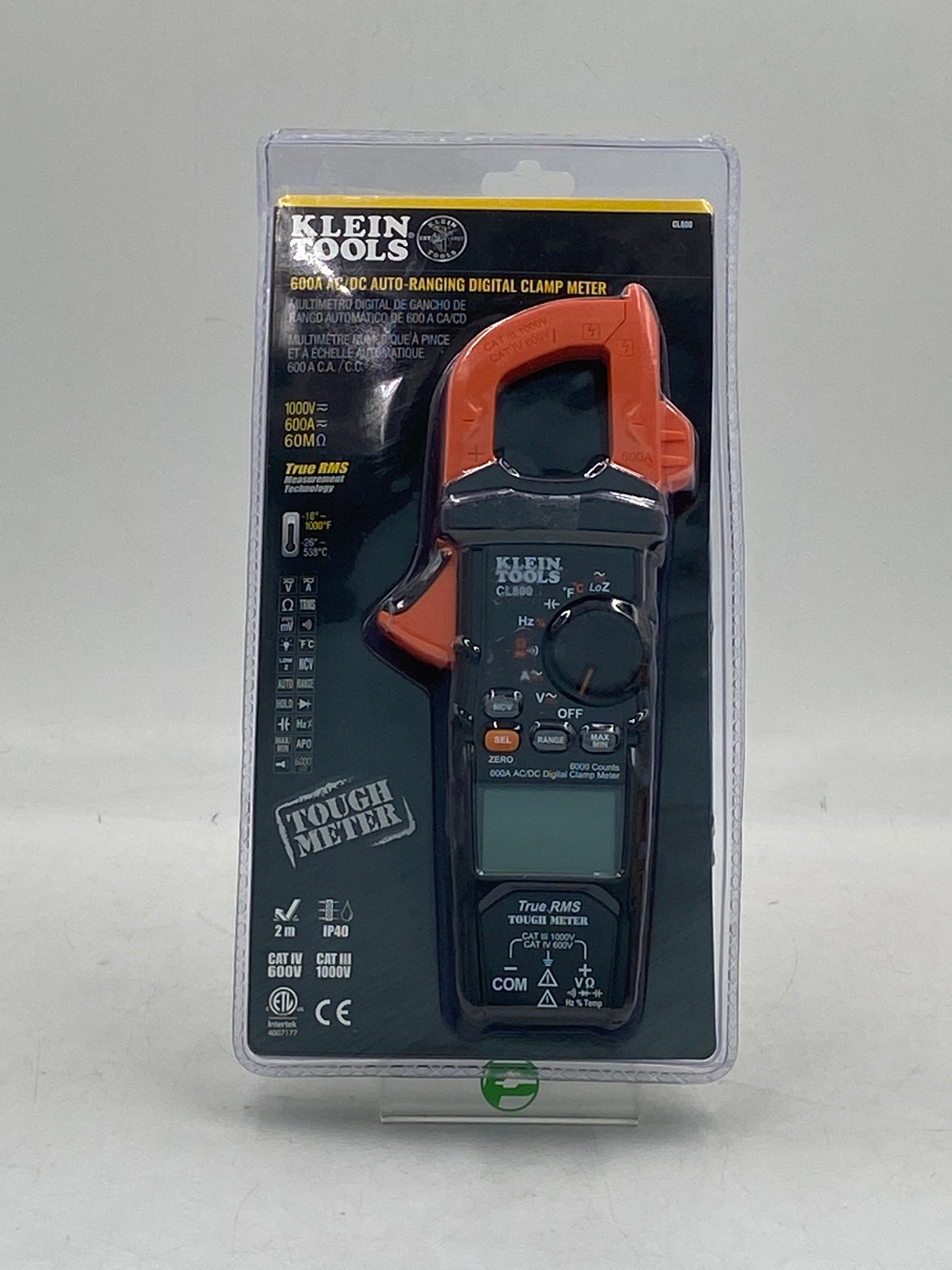 New KLEIN TOOLS 600AC/DC Auto-Ranging Digital Clamp Meter Multimeter CL800
