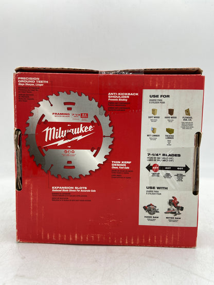 New Milwaukee 48-41-0710 7-1/4 Inch 24 Tooth Framing Wood Blade 10 Pack