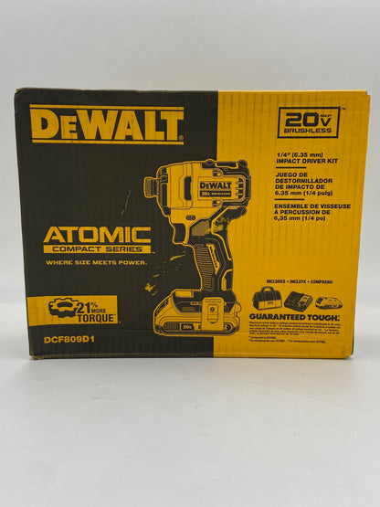 New DeWalt DCF809D1 20V MAX IMPACT DRIVER KIT (SHORT)