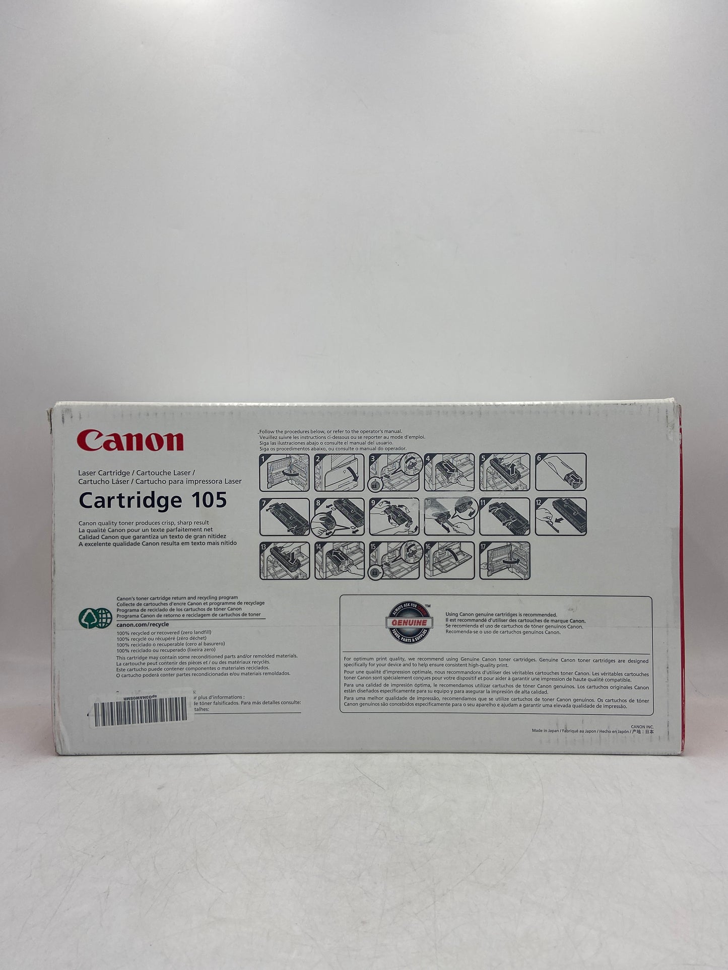 New Canon 105 0265B001AA Black Monochrome Laser Cartridge