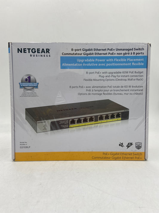 New Netgear 8-Port Gigabit Ethernet PoE+ Unmanaged Ethernet Switch GS108LP