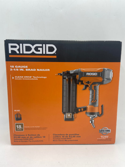 New RIDGID R213BNF NAILER 18 GAUGE 2-18 " INCH BRAD NAILER 1003-108=230