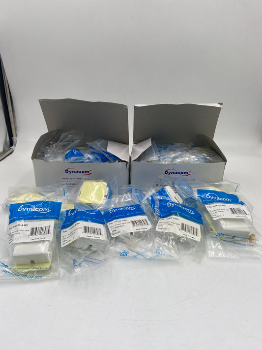 New Open box dynacom LOT OF 6p4c SFJ Surface Voice Jack 110625-4-WH 110 TERMINATION