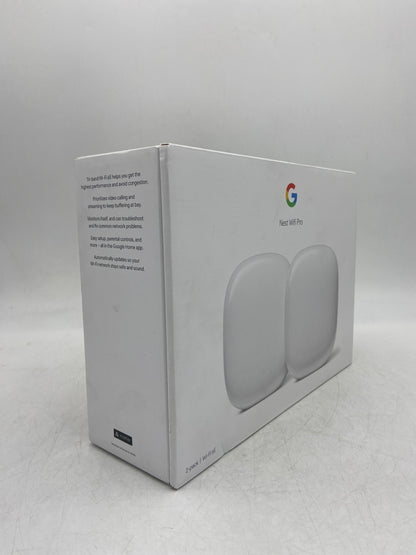 New Google Nest Wifi Pro Tri Band Mesh Router System GA03689 US Snow 2 Pack
