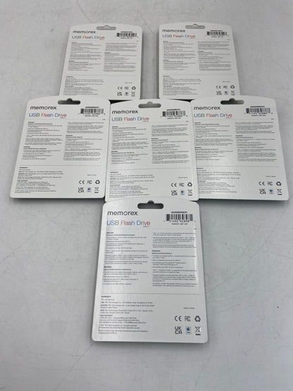 New LOT OF 6 FLASH DRIVES MEMOREX 64GB (3), 128GB(2), 256GB(1) USB Flash Drive