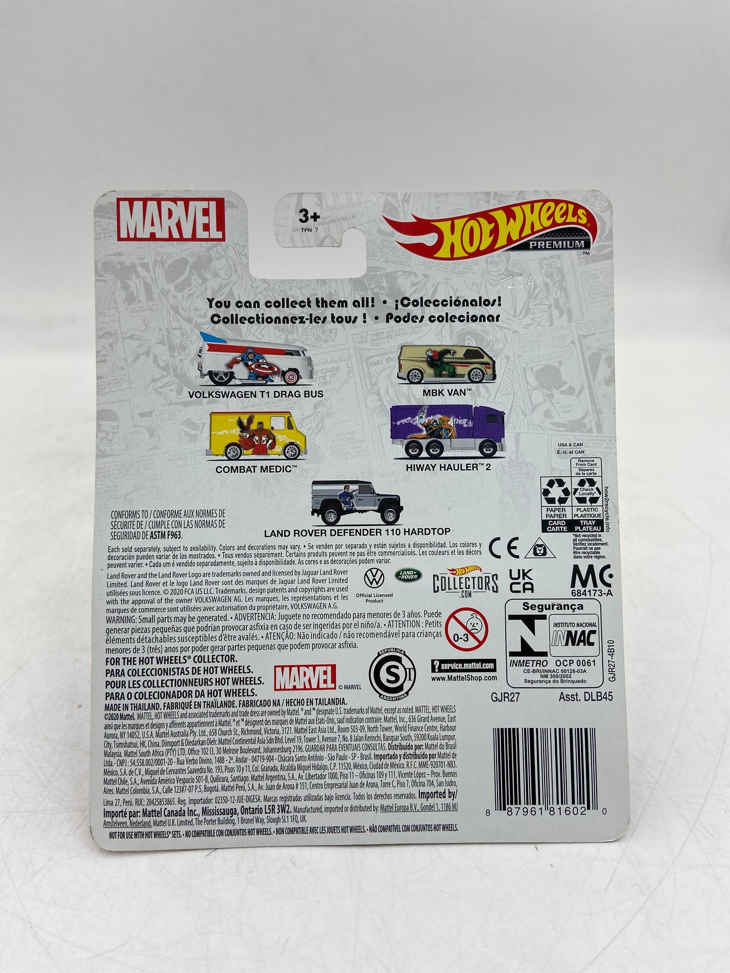 New Hot Wheels Premium Marvel Bundle Lot of 4 Marvel Comics DLB45