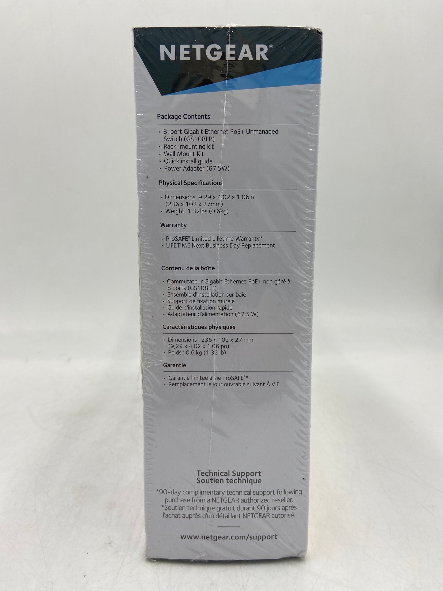 New Netgear 8-Port Gigabit Ethernet PoE+ Unmanaged Ethernet Switch GS108LP