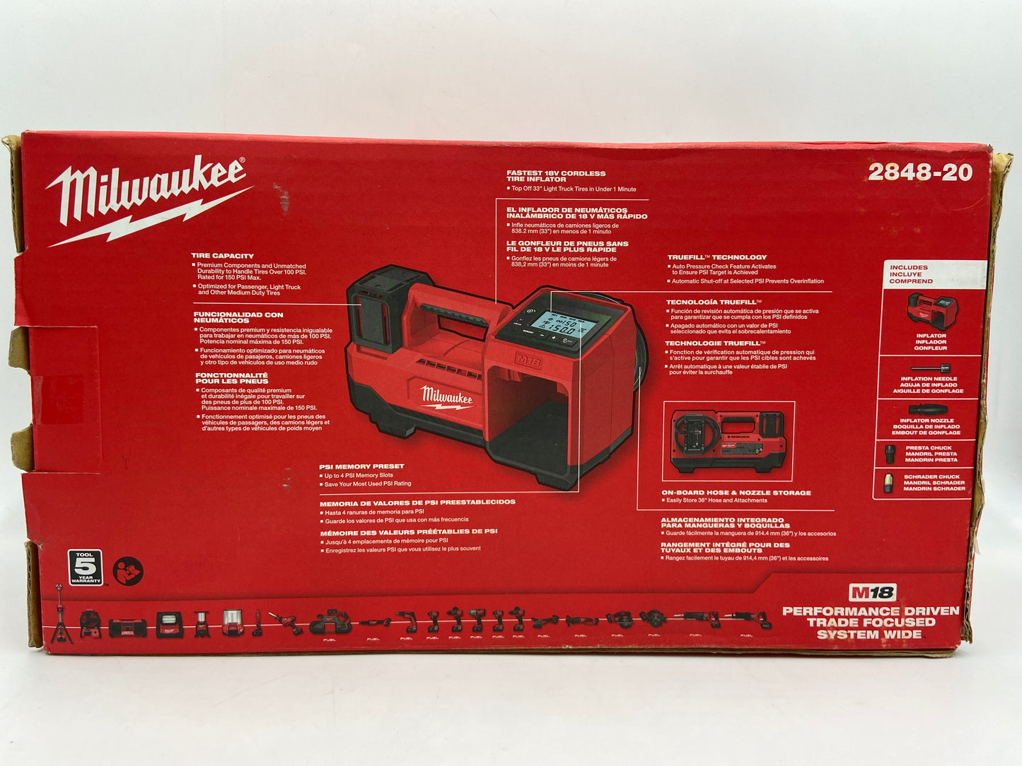 New MILWAUKEE M18 INFLATOR TOOL ONLY 2848-20