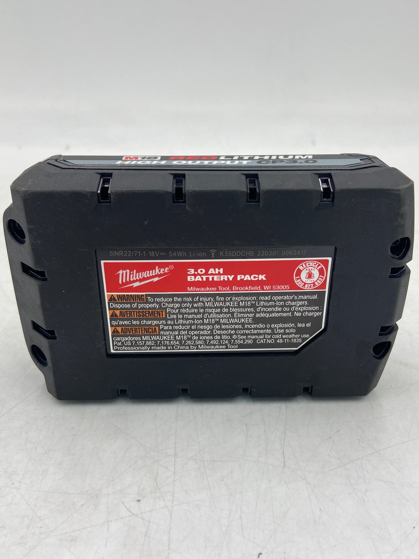 Milwaukee M18 RedLithium High Output  3.0AH Battery Pack CP3.0