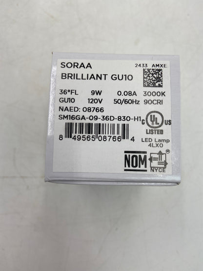 New SORAA 10 Pack Brilliant HL LED MR16-GU10 9W 120V High Lumen Light SM16GA-09-36D-830-H1