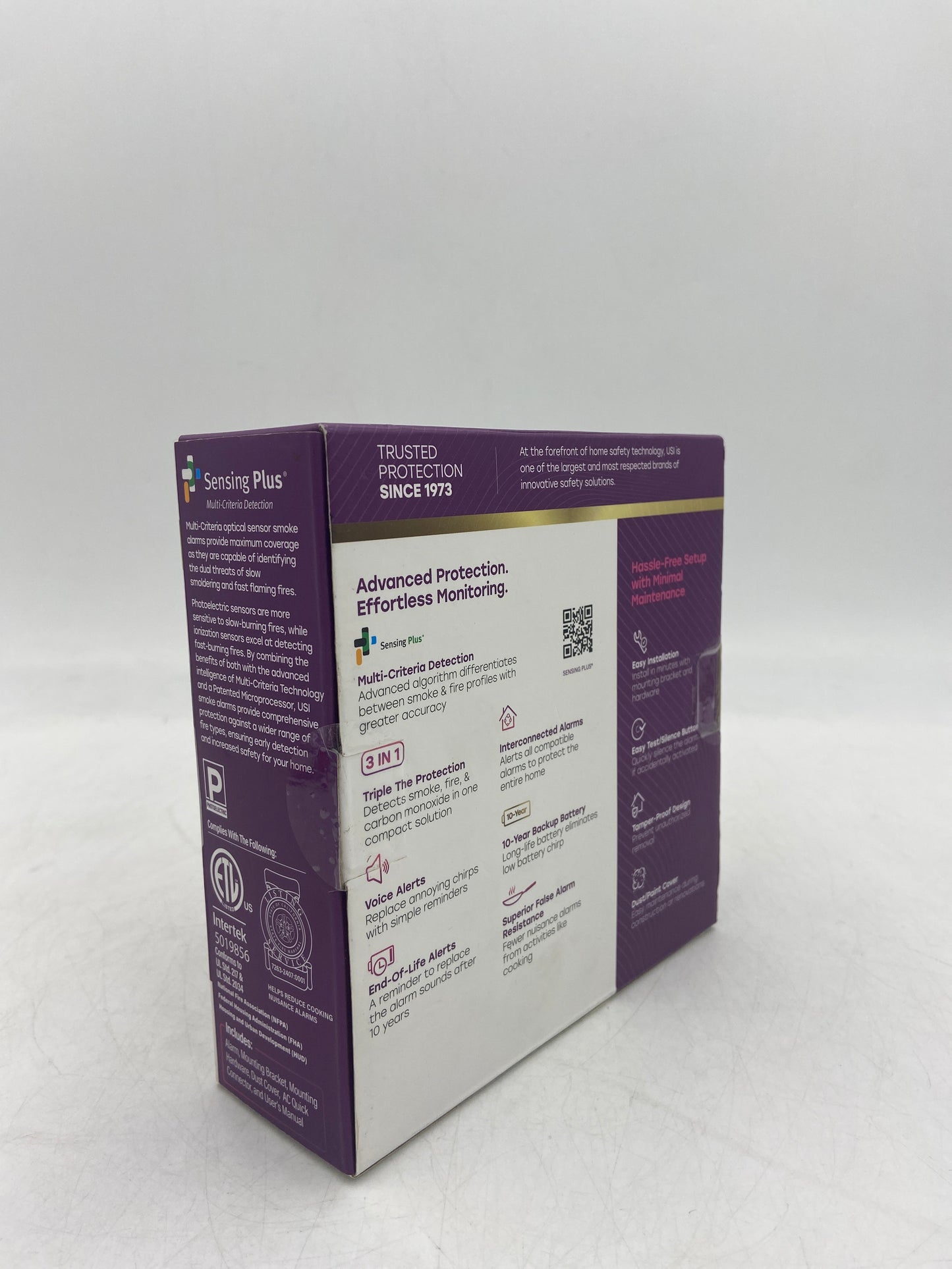 New Universal Security Instruments 3-in-1 Combo Smoke, Fire, & Carbon Monoxide