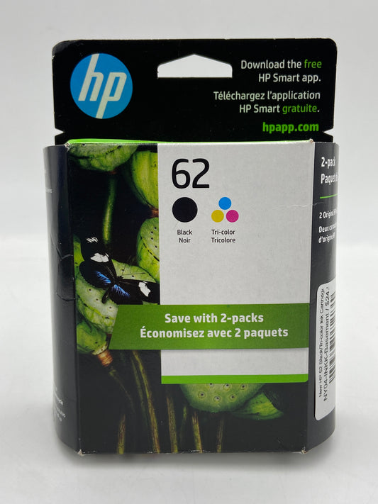 New HP 62 Black/Tri-color Ink Cartridge