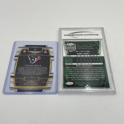 Lot of 2 NFL Cards - Jerry Jeudy & Davis Mills 2020, 2021 Trading Cards