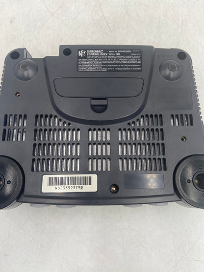Nintendo N64 Console Gaming System NUS-001 Smoke/Clear Black With 2 Controllers and Wires