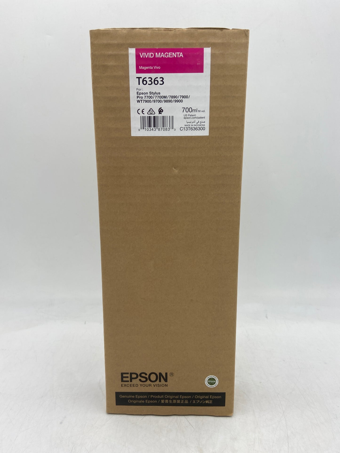 New Epson T6363 Vivid Magenta 700ml EXP 2020 Ink Cartridge for Epson Stylus Pro C13T636300