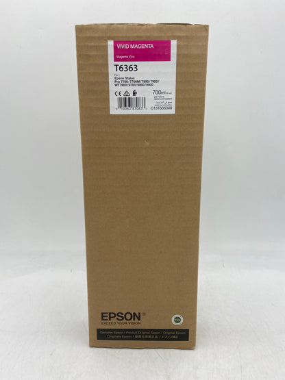 New Epson T6363 Vivid Magenta 700ml EXP 2020 Ink Cartridge for Epson Stylus Pro C13T636300
