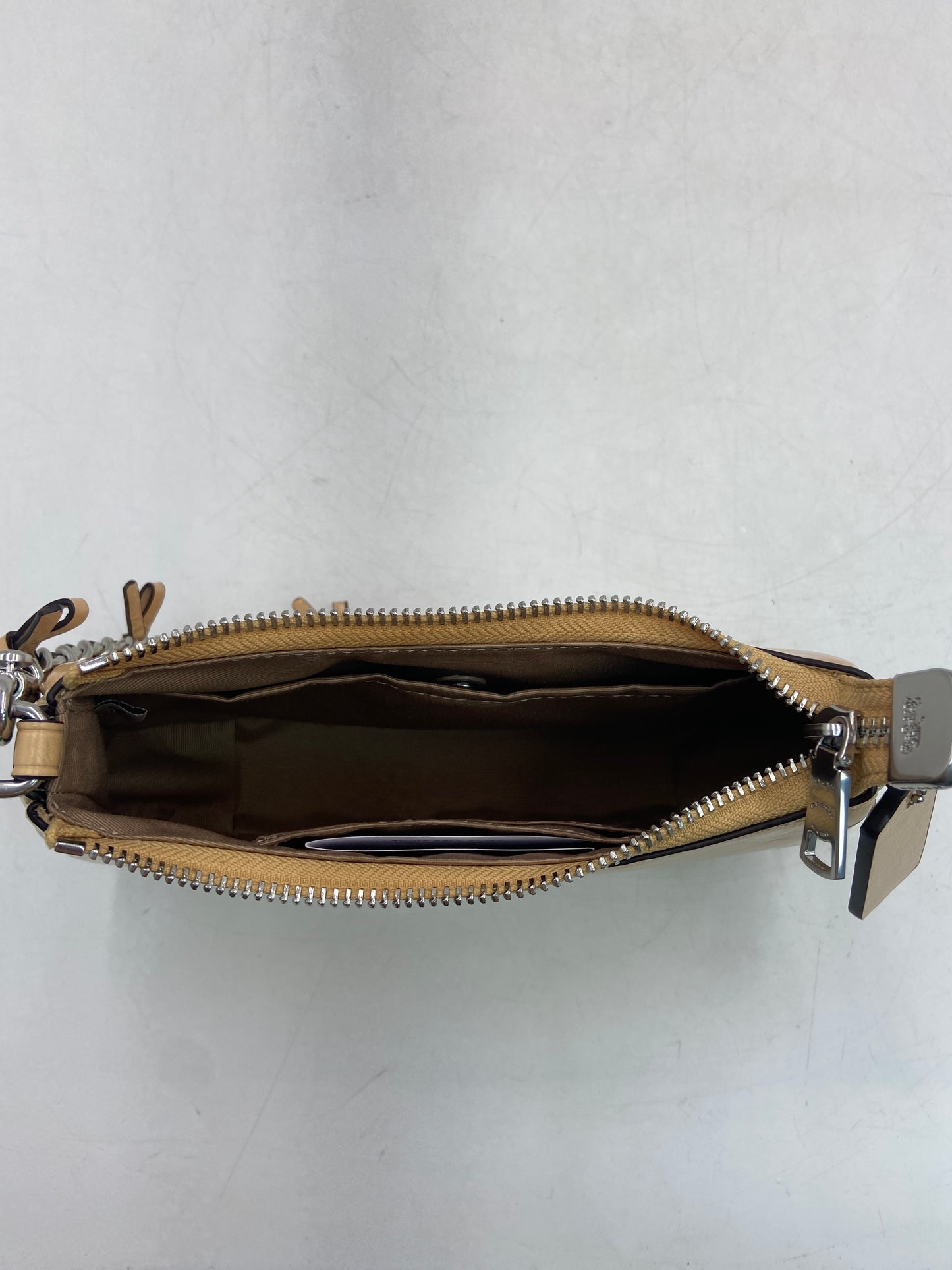 New Coach Teri Mini Crossbody Bag With Bows Crinkle Leather/Silver/Light Sand Designer Bag CDW68