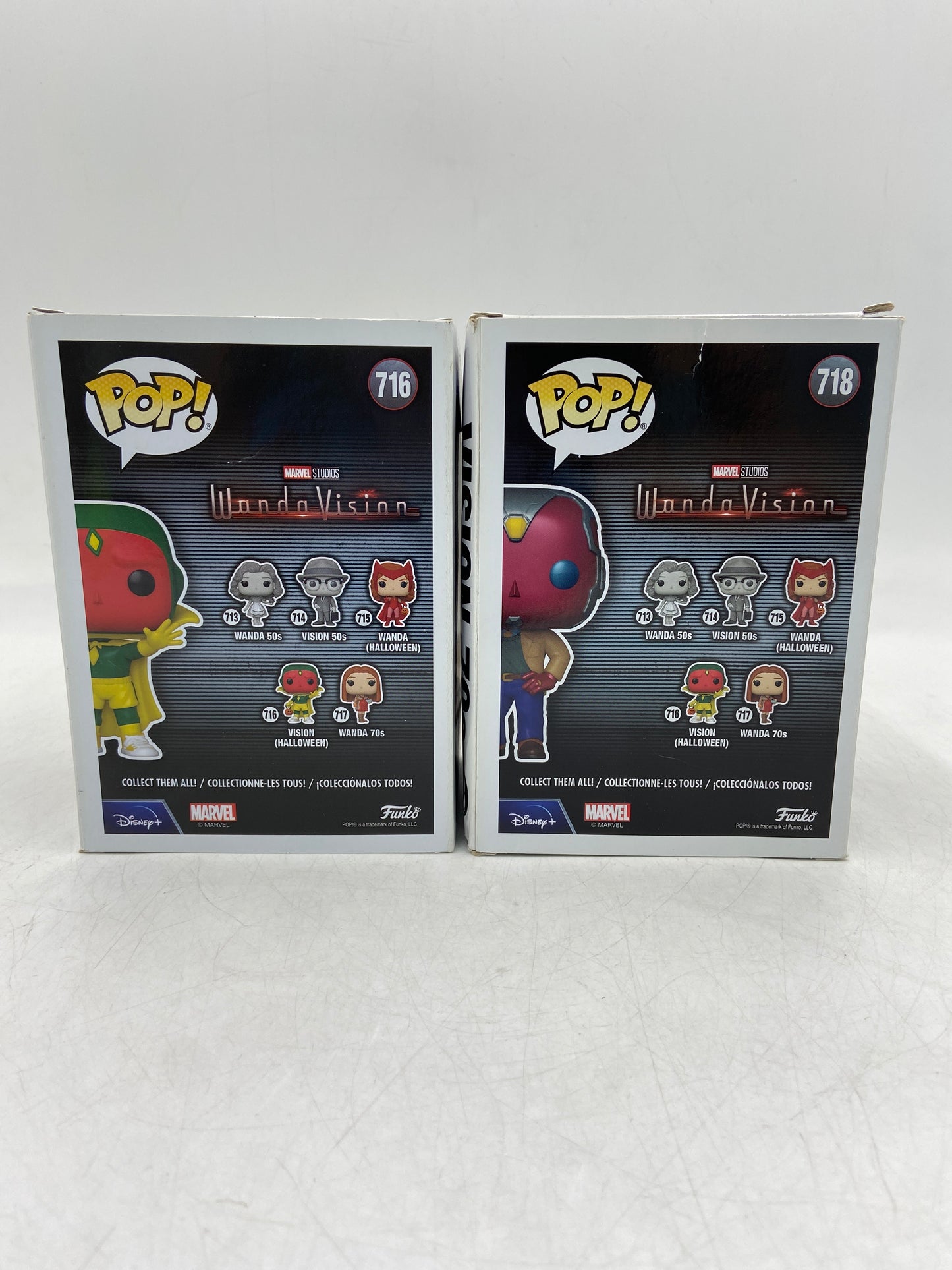 New Funko POP! Lot of 2 - Marvel Vision (Halloween) & Vision 70's Vinyl Action Figure 716718