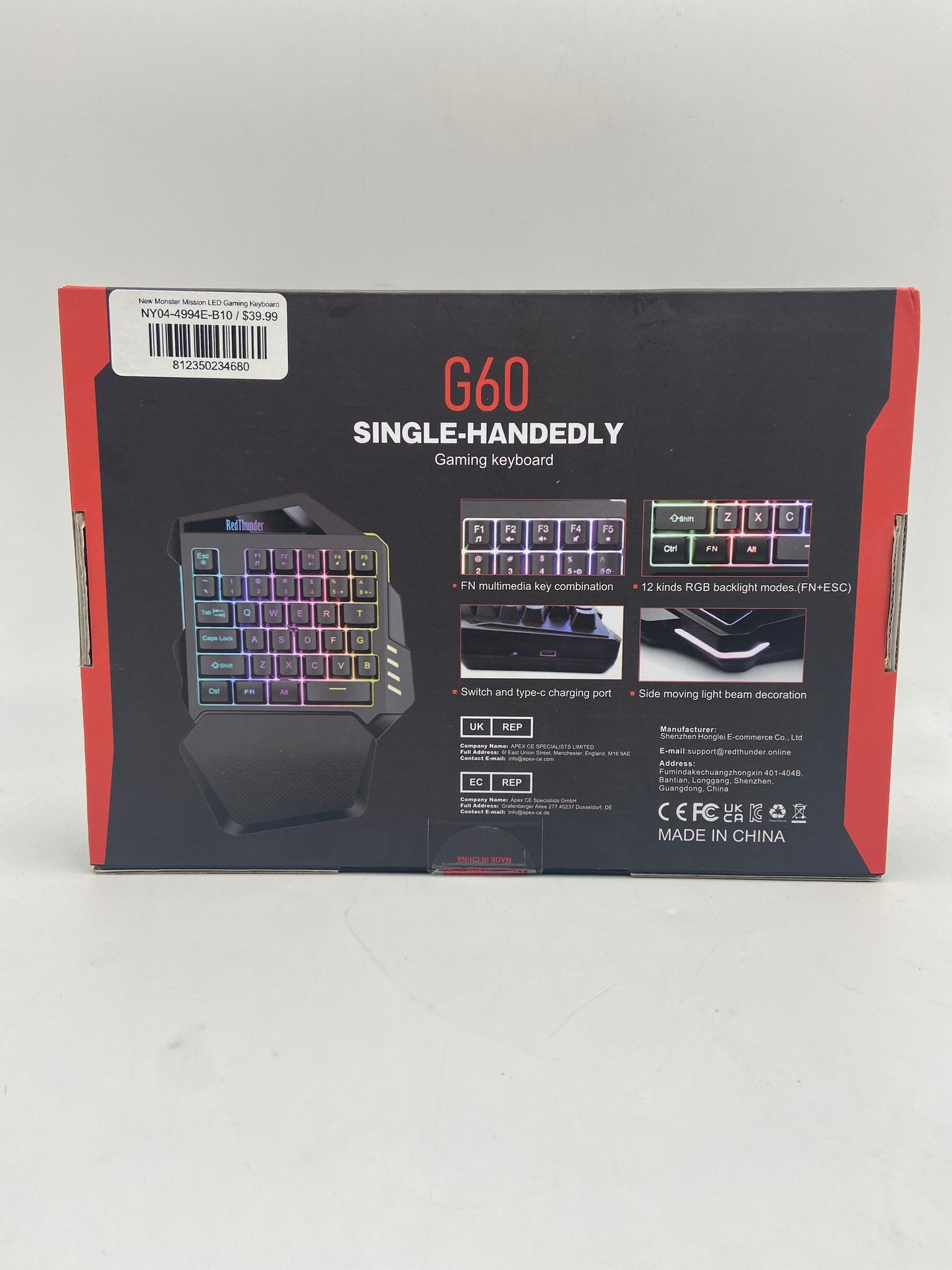 New Monster Mission LED Gaming Keyboard