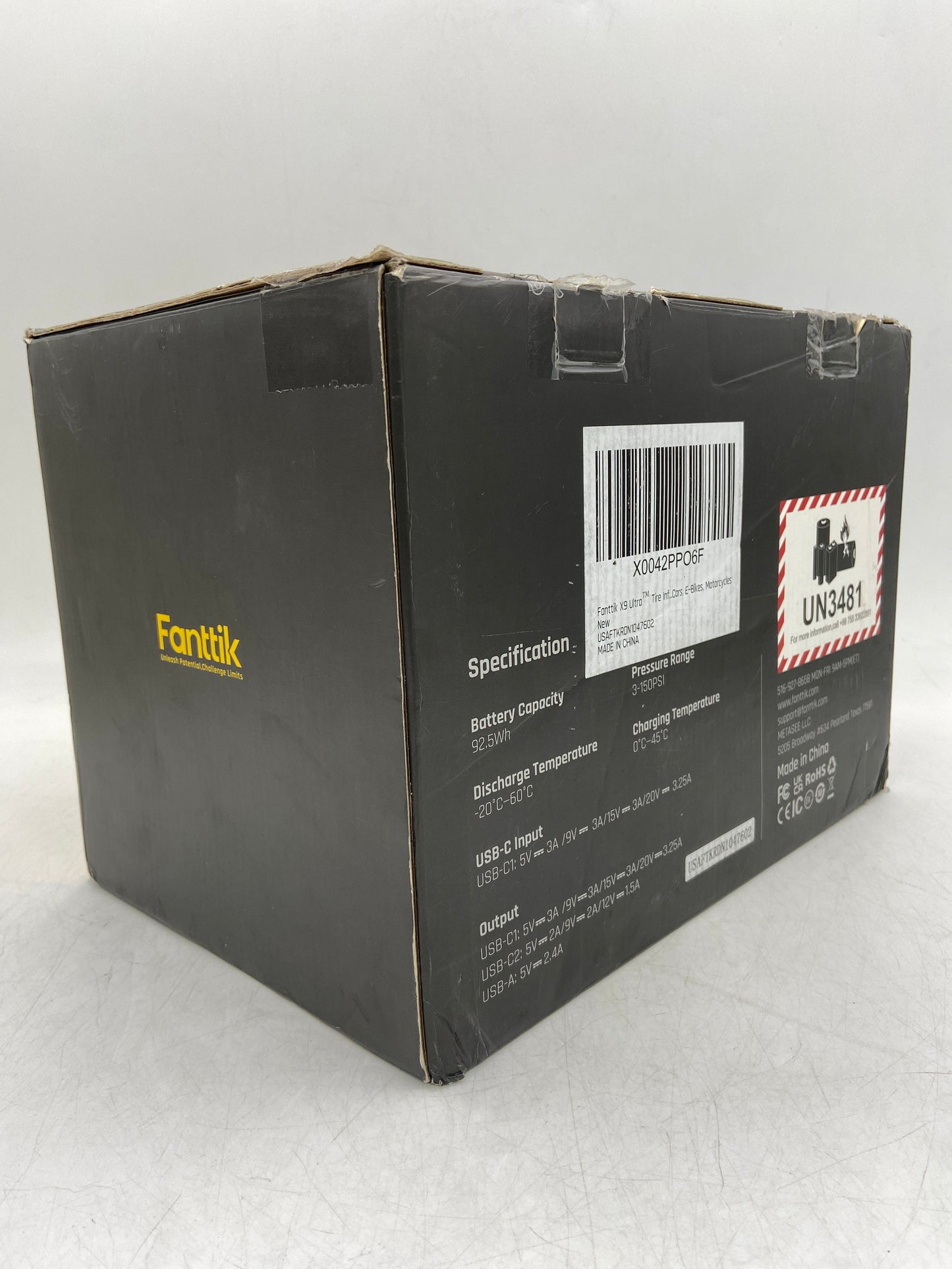 New Open Box Fanttik X9 Ultra Portable 3-In-1 V12 Aerocore Pump Tire Inflator USAFTKRDN1047602