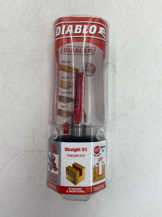 New Diablo 3/8" Diameter 1-1/4" Cut Length Straight Bit Drill Bit DR12110