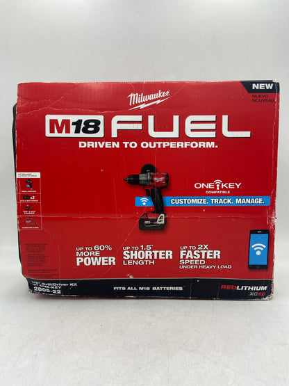 New Milwaukee 2805-22 M18 18V 1/2" Drill Driver Tool Kit, with ONE Key