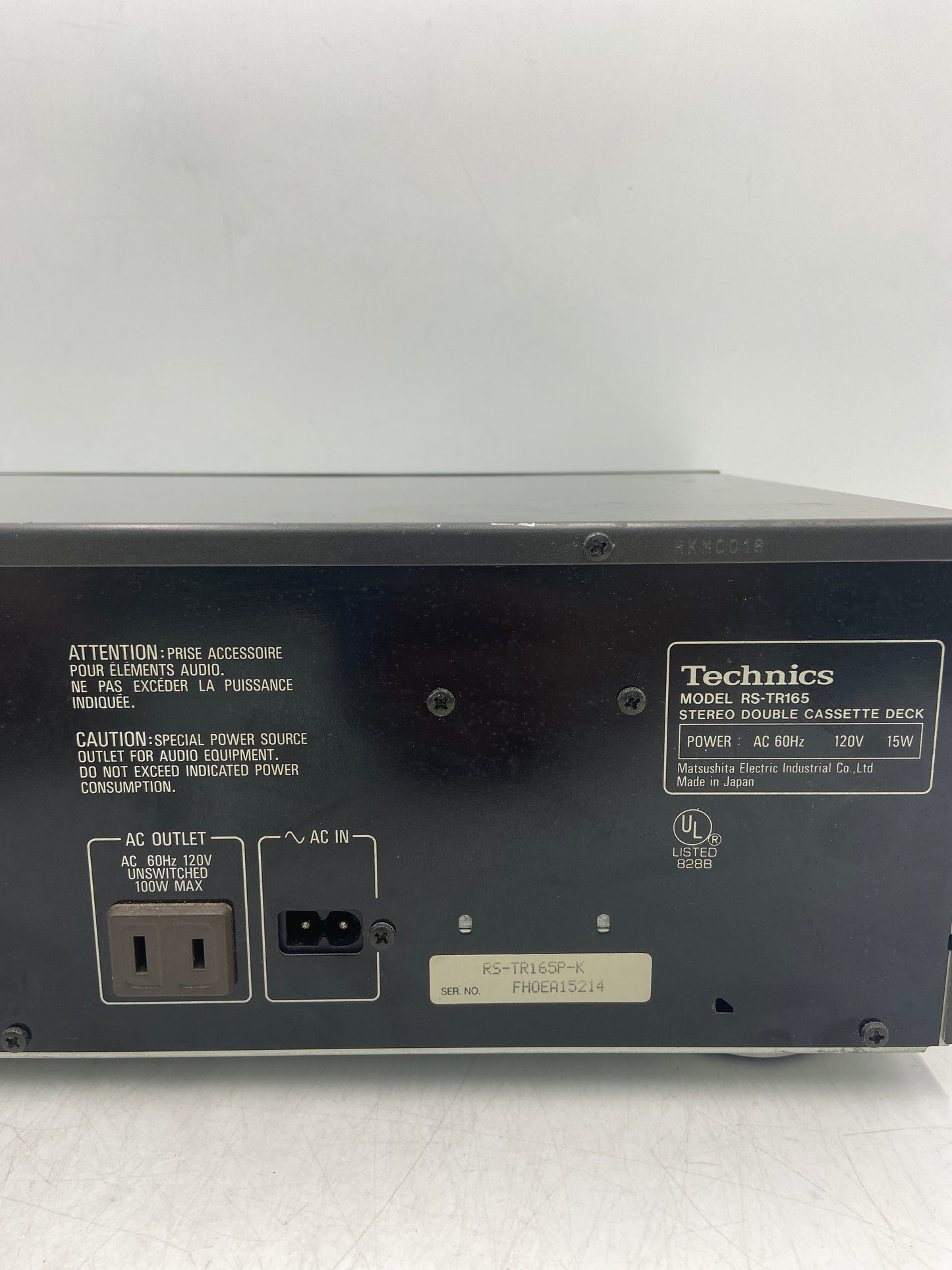 Technics Stereo Double  Cassette Deck RS-TR165